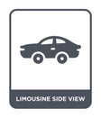 limousine side view icon in trendy design style. limousine side view icon isolated on white background. limousine side view vector