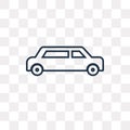 Limousine side view vector icon isolated on transparent background, linear Limousine side view transparency concept can be used w