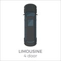 Limousine Top View Flat Vector Icon