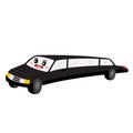 Limousine transportation cartoon character perspective view vector illustration Royalty Free Stock Photo