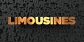 Limousines - Gold text on black background - 3D rendered royalty free stock picture