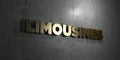 Limousines - Gold text on black background - 3D rendered royalty free stock picture
