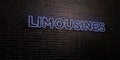 LIMOUSINES -Realistic Neon Sign on Brick Wall background - 3D rendered royalty free stock image