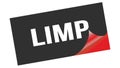 LIMP text on black red sticker stamp