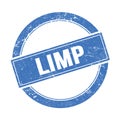 LIMP text on blue grungy round stamp