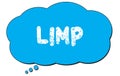 LIMP text written on a blue thought bubble