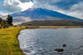 Limpiopungo lagoon and Cotopaxi volcano