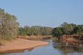 The limpopo river in the dry season border to Zimbabwe, South Africa.