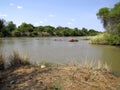 The Limpopo River at Zanzibar which is the international boundary between Botswana and South Africa.
