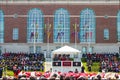 Lin-Manuel Miranda speaking at Wesleyan University Graduation Middletown Conneticut USA circa May 2015 Royalty Free Stock Photo