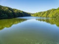 Linacre Lower Reservoir in Derbyshire under a blue sky Royalty Free Stock Photo