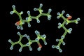 Linalool molecule, 3D illustration Royalty Free Stock Photo