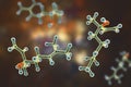 Linalool molecule, 3D illustration Royalty Free Stock Photo