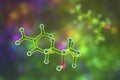 Linalool molecule, 3D illustration Royalty Free Stock Photo