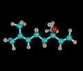 Linalool molecule isolated on black Royalty Free Stock Photo