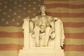 Lincoln with American flag Royalty Free Stock Photo