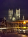 Lincoln cathedral at night Royalty Free Stock Photo