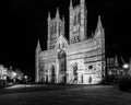 Lincoln Cathedral West Facade by night Royalty Free Stock Photo