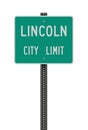 Lincoln City Limit road sign