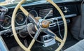 Lincoln Continental interior - steering wheel with logo and dashboard