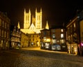 Night View Over Medieval Part of Lincoln Royalty Free Stock Photo