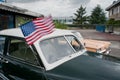 Lincoln,ford and american flag Royalty Free Stock Photo