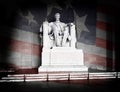 Lincoln Memorial and American Flag Royalty Free Stock Photo