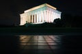 The Lincoln Memorial at night, at the National Mall, in Washingt Royalty Free Stock Photo