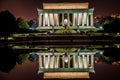 Lincoln Memorial night view with reflecting pool Royalty Free Stock Photo