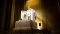 Lincoln Memorial statue at night, Washington DC Royalty Free Stock Photo