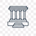 Lincoln memorial vector icon isolated on transparent background, linear Lincoln memorial transparency concept can be used web and