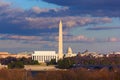 Lincoln Memorial, Washington Monument and US Capitol, Washington DC Royalty Free Stock Photo