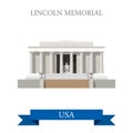 Lincoln Memorial in Washington United States. Flat Royalty Free Stock Photo