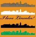 Lincoln, Nebraska city silhouette