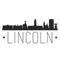 Lincoln Nebraska. City Skyline. Silhouette City. Design Vector. Famous Monuments. Royalty Free Stock Photo