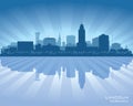 Lincoln Nebraska city skyline vector silhouette