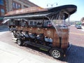 A street car designed for 12 tourist to peddle around town as a tourist attraction