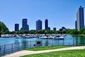 Lincoln Park Neighborhood Skyline Over Diversey Harbor