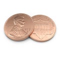 Lincoln penny on white. 3D illustration Royalty Free Stock Photo