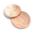 Lincoln penny on white. 3D illustration Royalty Free Stock Photo