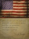 Lincoln Quotation and America Flag Royalty Free Stock Photo