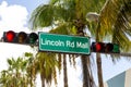 Lincoln Road Mall street sign in Miami Beach Royalty Free Stock Photo