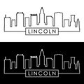 Lincoln skyline. Linear style. Royalty Free Stock Photo