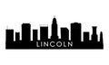 Lincoln skyline silhouette. Royalty Free Stock Photo
