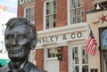 Lincoln Statue and Lincoln Law Offices, Springfield, IL Royalty Free Stock Photo