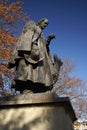 Lincoln, UK, 6th November, Tennyson Memorial and Statue in the grounds of Lincoln Cathedral