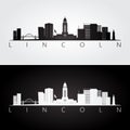 Lincoln USA skyline and landmarks silhouette Royalty Free Stock Photo