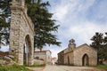 Lindar, Pazin, Istria, Croatia: the ancient church of Saint Catherine (1409) and an old arch