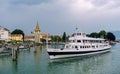 Lindau, Germany - May 20, 2018: Passengers Ship `ZÃÂ¼rich` entering Lindau Harbor on Lake Constance German:Bodensee