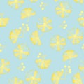 Linden blossom vintage flat seamless pattern